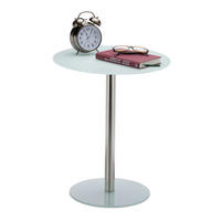 BEISTELLTISCH - Weiß, Glas/Metall (43/43/53cm) - Relaxdays
