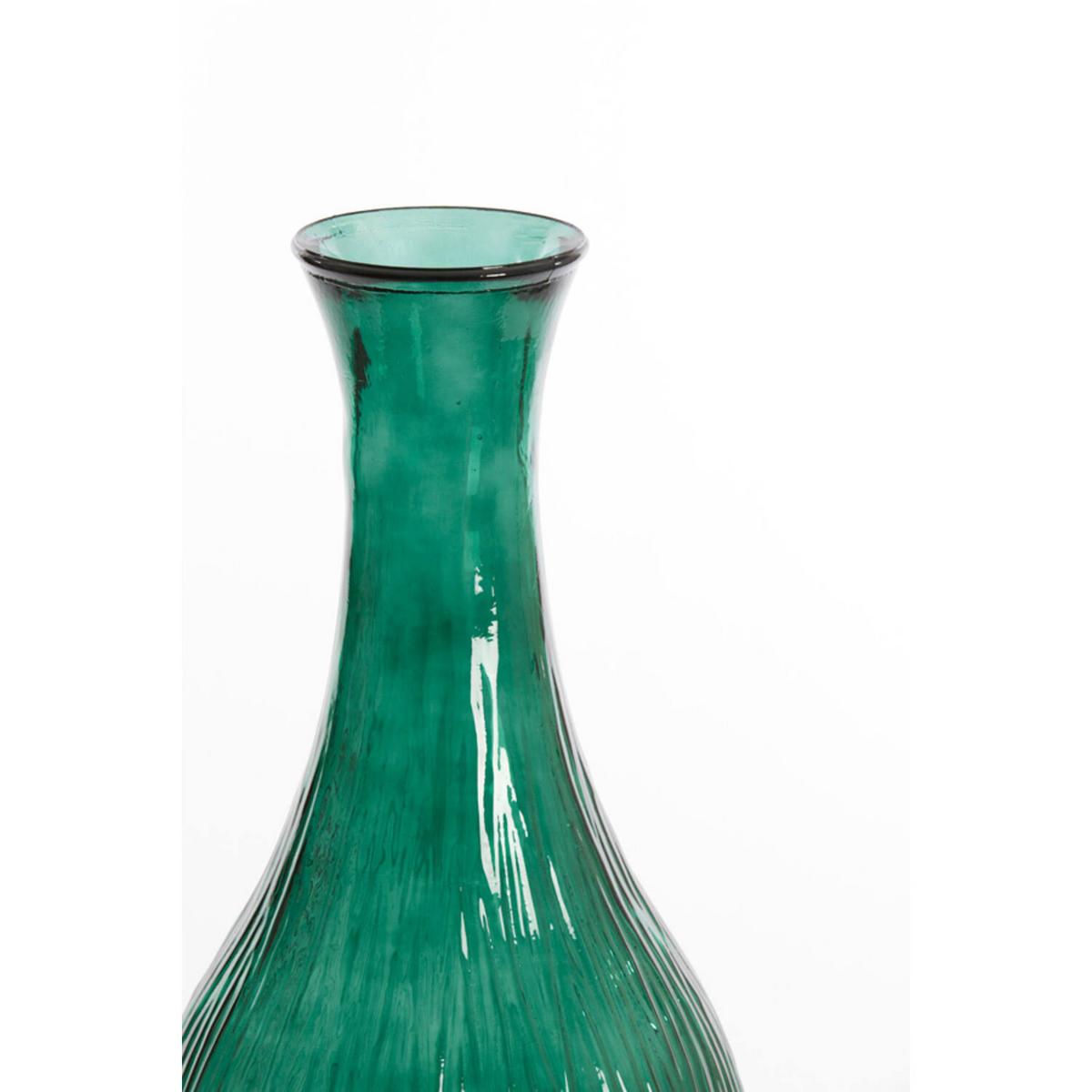 BODENVASE JUTHA Ø34x75 cm, Glas, Dunkelgrün - Dunkelgrün, Glas (75cm) - Light & Living