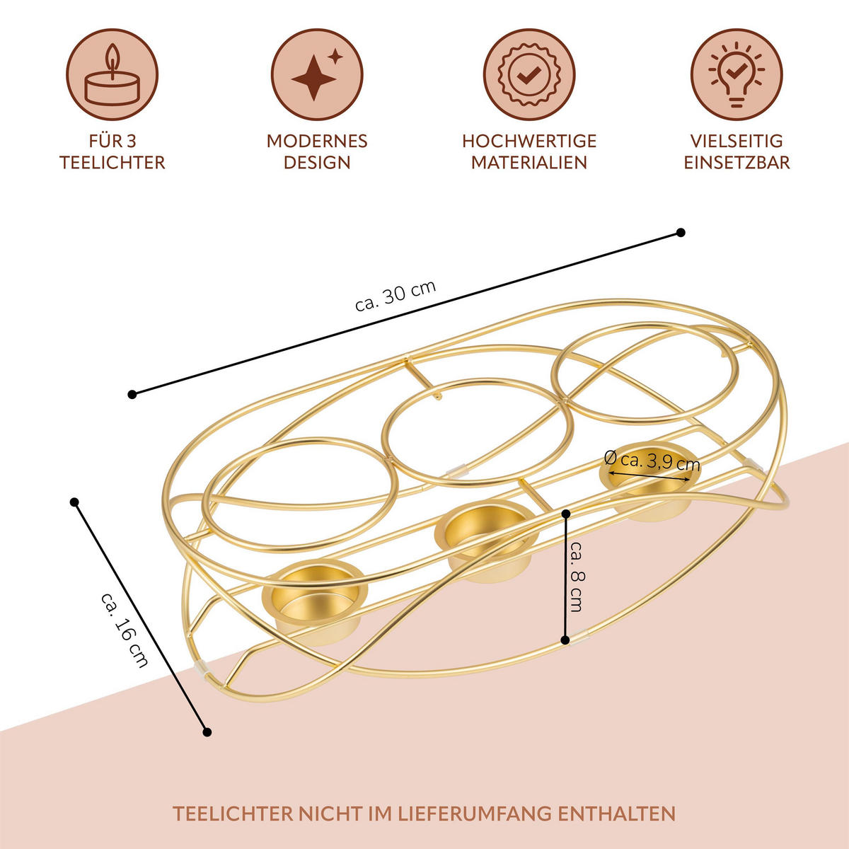 SPEISEWÄRMER, Gold - Goldfarben, Metall (30/8cm) - bremermann