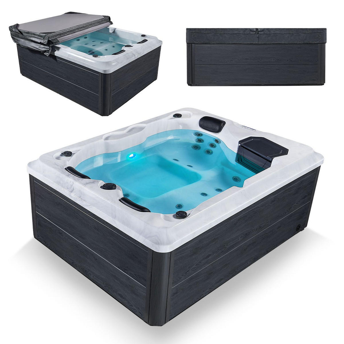 WHIRLPOOL Oasis ohne Treppe Outdoor - Grau, Kunststoff (210/80/160cm) - Artsauna