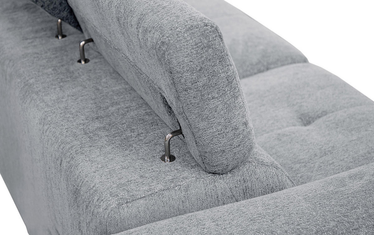 SOFA CALVERA 3-Sitzer, hellgrau - Hellgrau/Schwarz, Holzwerkstoff/Textil (204/79/106cm) - Courtois Laville