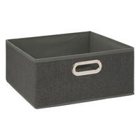 AUFBEWAHRUNGSKORB Mix N Modul, Pappe, PP-Kunststoff, Dunkelgrau meliert, 31 x 15 cm - Grau, Papier (31/15/31cm) - 5five Simply Smart