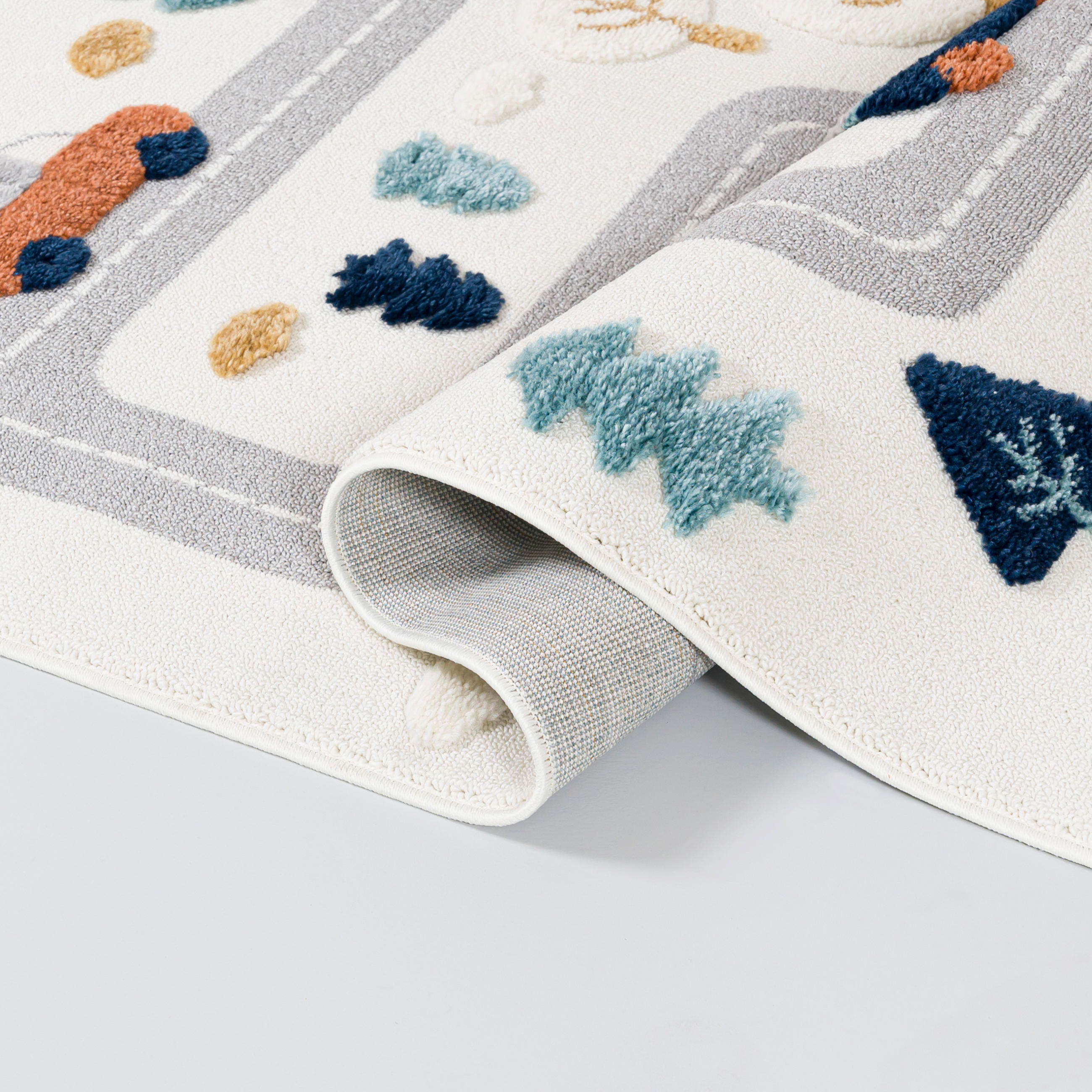 KINDERTEPPICH Beige Auto, Straßen - Mittelflor Rechteckig Weich 160 x 230 cm - Beige/Multicolor, Textil (160/230cm) - Mazovia