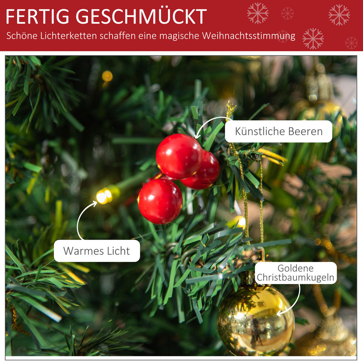 WEIHNACHTSBÄUME 40/40/60 cm gruen aus PVC mit LED-Lichtern - Grün, Kunststoff (60cm) - OKWISH