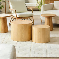 BEISTELLTISCH rund 48/38 x H38/32 cm in Natur, 2-teilig, platzsparend - Naturfarben, Holzwerkstoff (48/48/38cm) - Flora Grace