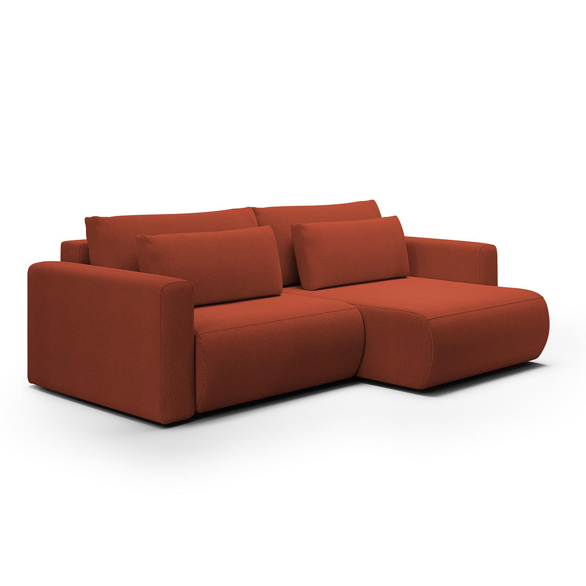 ECKSOFA Evy 3 Sitzplätze Orange - Orange, Holz (240/149cm) - Petits-meubles