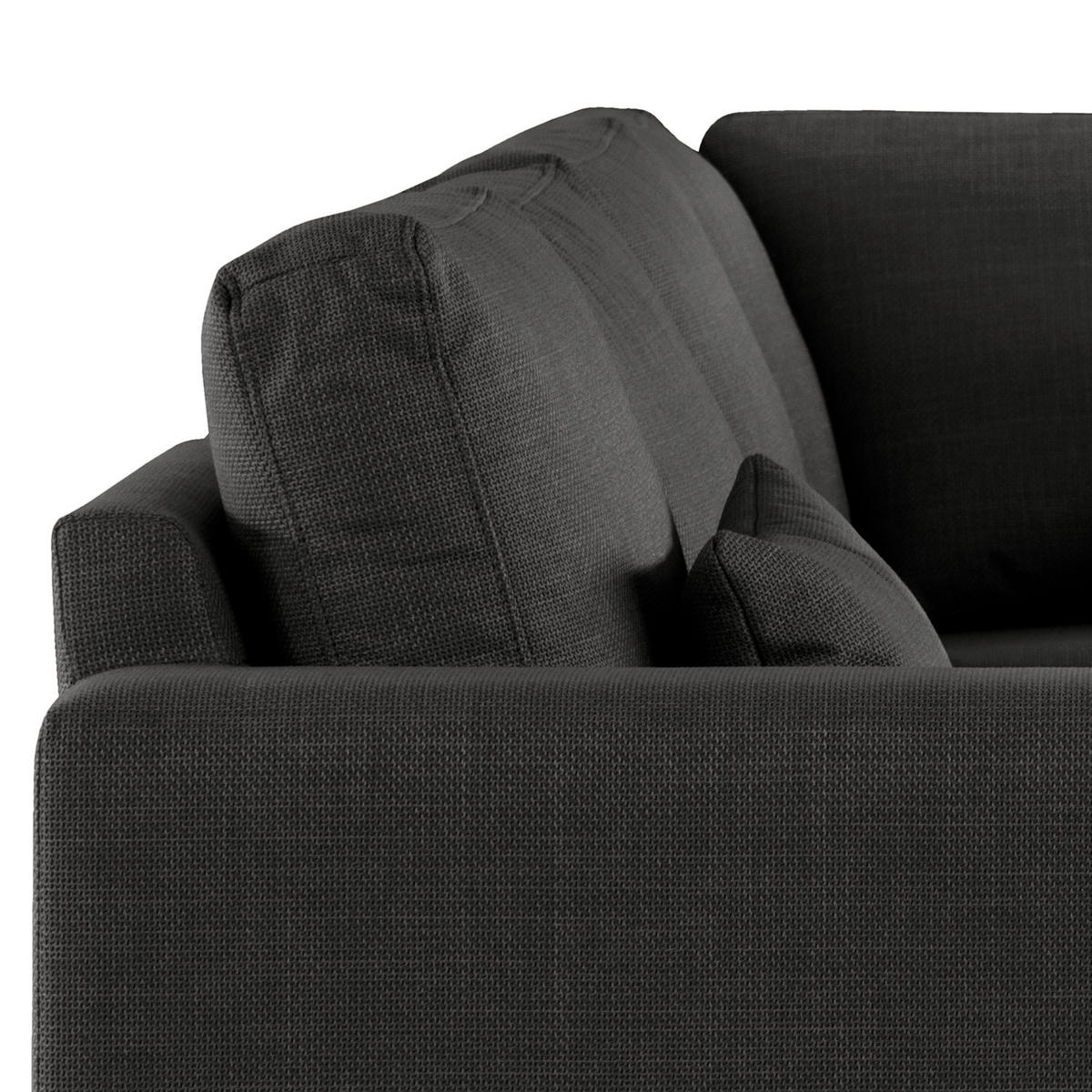 ECKSOFA mit Ottomane - Eichefarben/Schwarz, Eichenholz/Textil (287/219cm) - home24