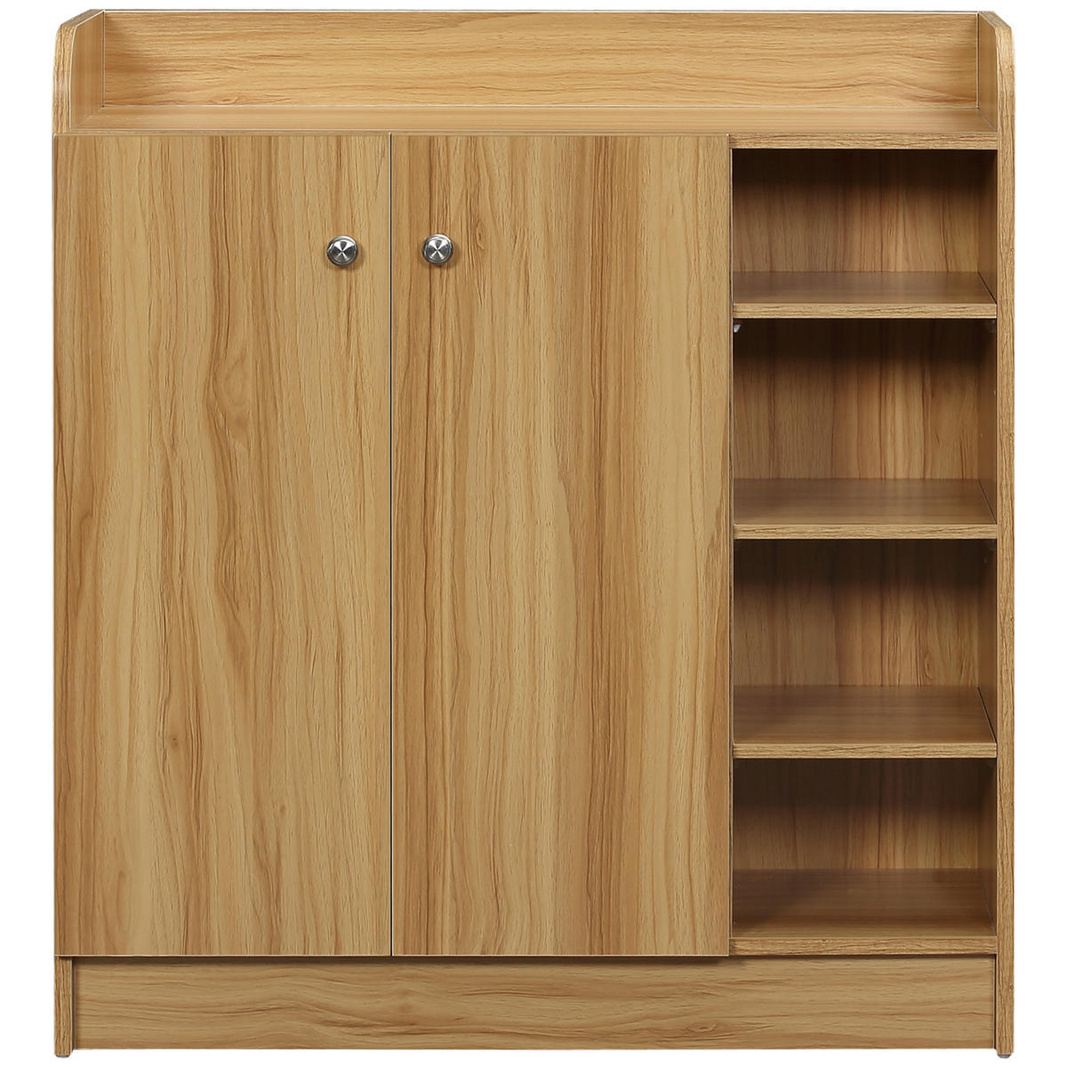 SCHUHSCHRANK DE-15012 4 offene Fächer & Doppelschrank Weiß - Braun, Holzwerkstoff (83/90/30cm) - ComfortXL