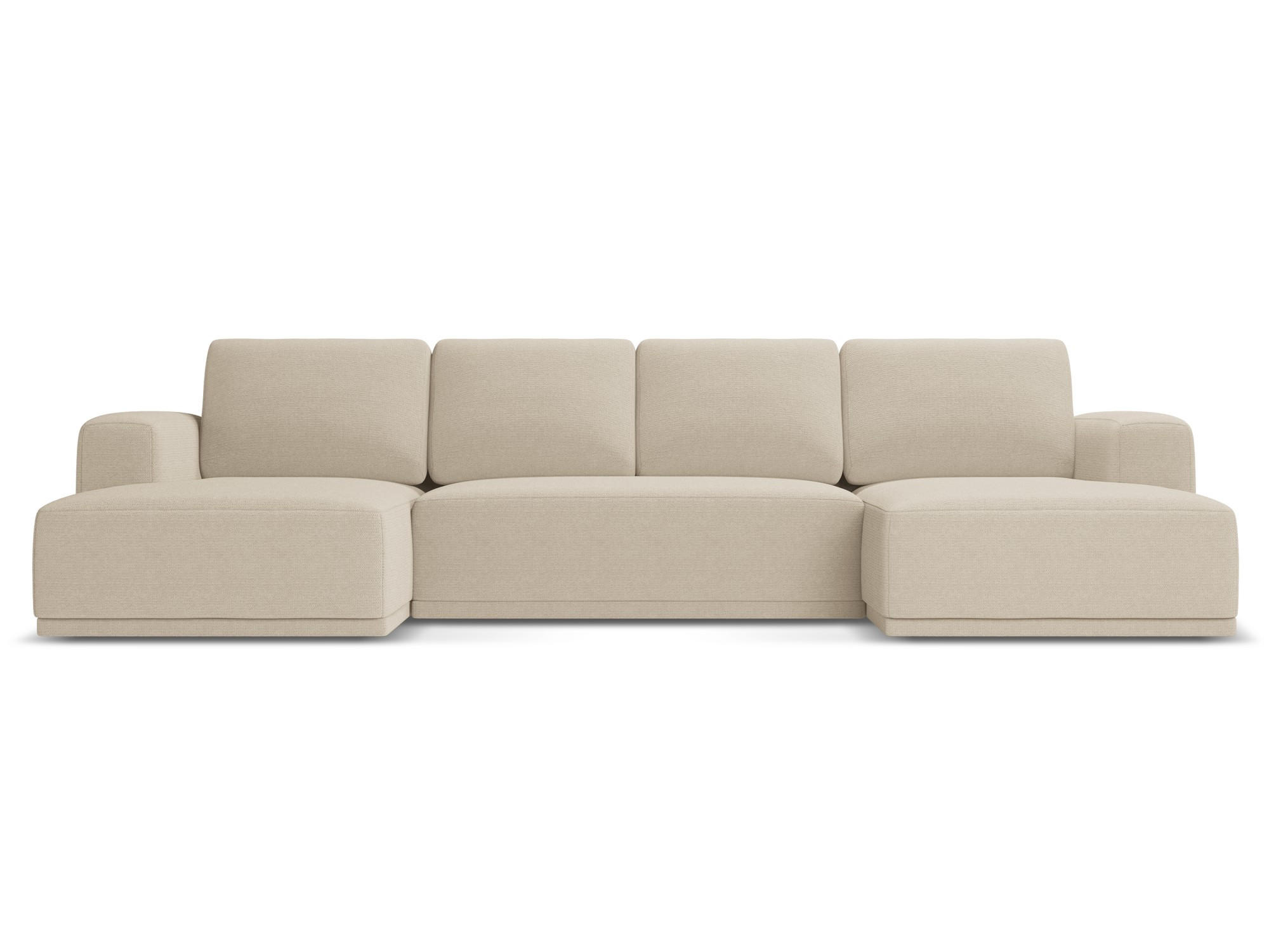 WOHNLANDSCHAFT Chenille Stoff Beige - Beige/Schwarz, Kunststoff/Textil (333/91/160cm) - Makamii