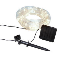 LED-LICHTERSCHLAUCH - Solar mit 100 warmweißen LEDs und Dämmerungsautomatik für Terrasse und Balkon, 7,5 m - Weiß, Kunststoff (2.2cm) - Northpoint