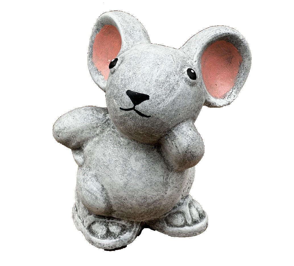 STEINFIGUR Maus Stella frostfest massiver Steinguss - Grau, Stein (12/15/10cm) - stoneandstyle
