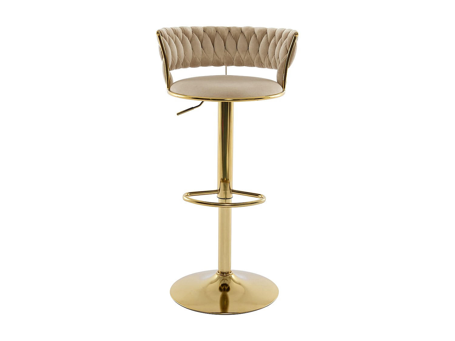 BARHOCKER - 51.5 cm x 50 cm - Stoff - Beige LOMYA - Beige, Textil (51.5/99/50cm) - Vente-Unique