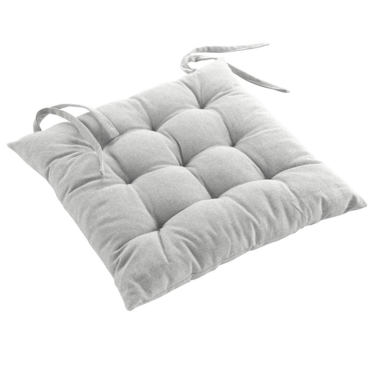 STUHLKISSEN Mistral 40/40 cm - Weiß, Naturmaterialien (40cm) - Douceur d´intérieur