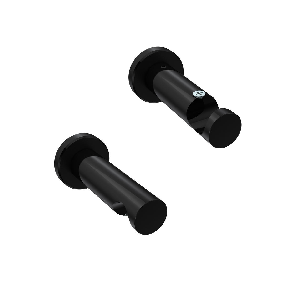 GARDINENSTANGE Platon Santo 200 cm, 1-läufig (ohne Ringe), 20 mm Ø Schwarz - Schwarz, Metall (200cm) - INTERDECO