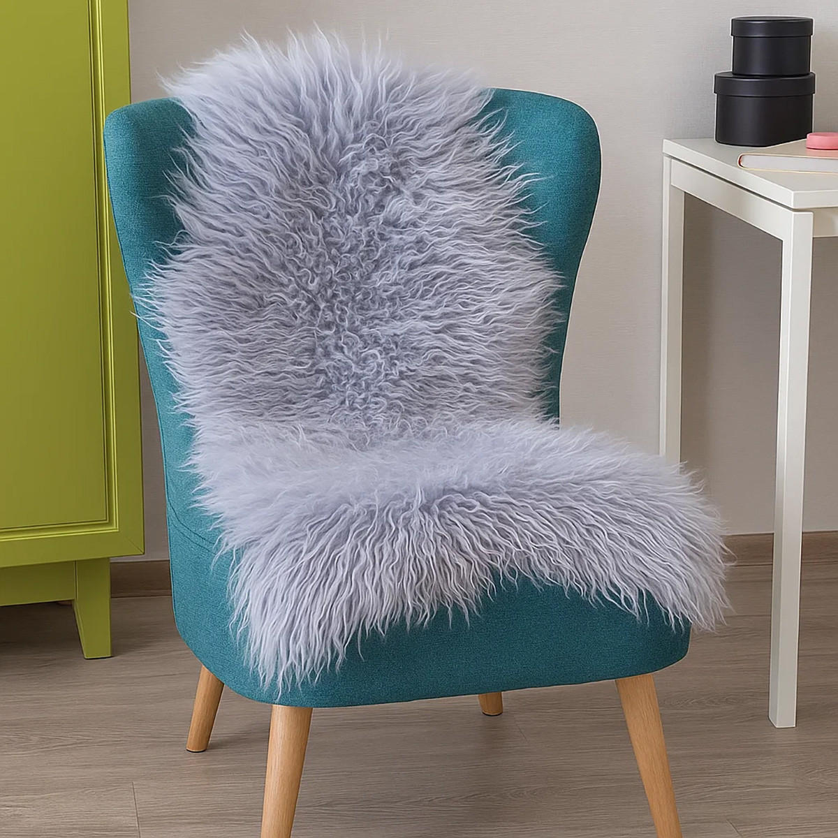 SCHAFFELL Island Lammfell lockig ca. 110 cm Naturfarben - Grau, Fell (60/110cm)