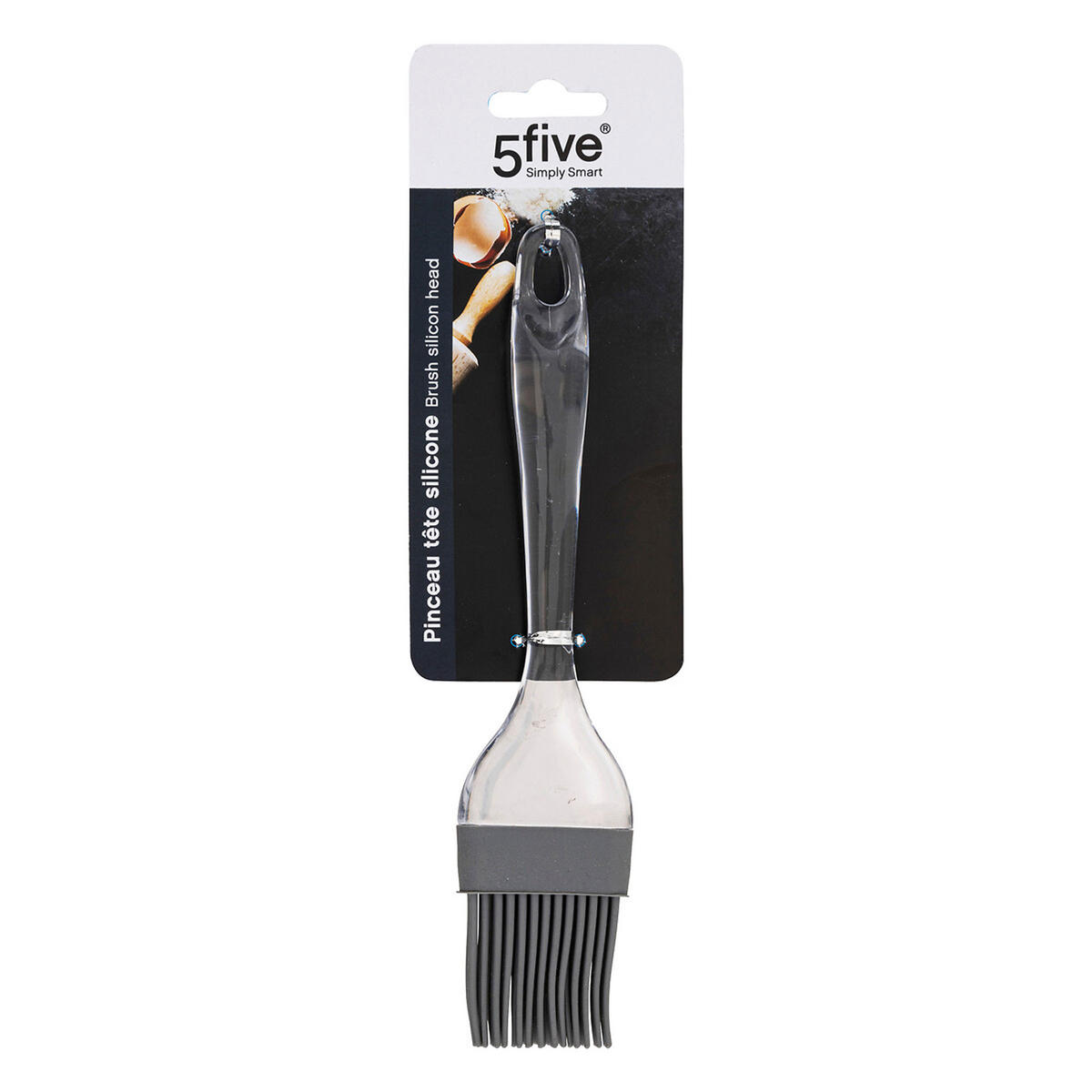 BACKPINSEL, Kunststoff, Silikon, Grau, 22 cm - Grau, Kunststoff - 5five Simply Smart