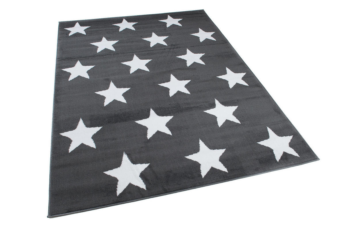 TEPPICH LUXURY Dunkelgrau Geometrisch Sterne 300/400 cm - Dunkelgrau, Textil (300/400cm) - Tapiso