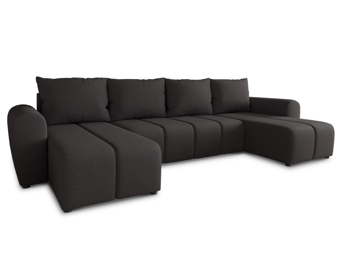 WOHNLANDSCHAFT Cleo U - Schwarz, Holz/Textil (315/90/147cm) - Sofnet
