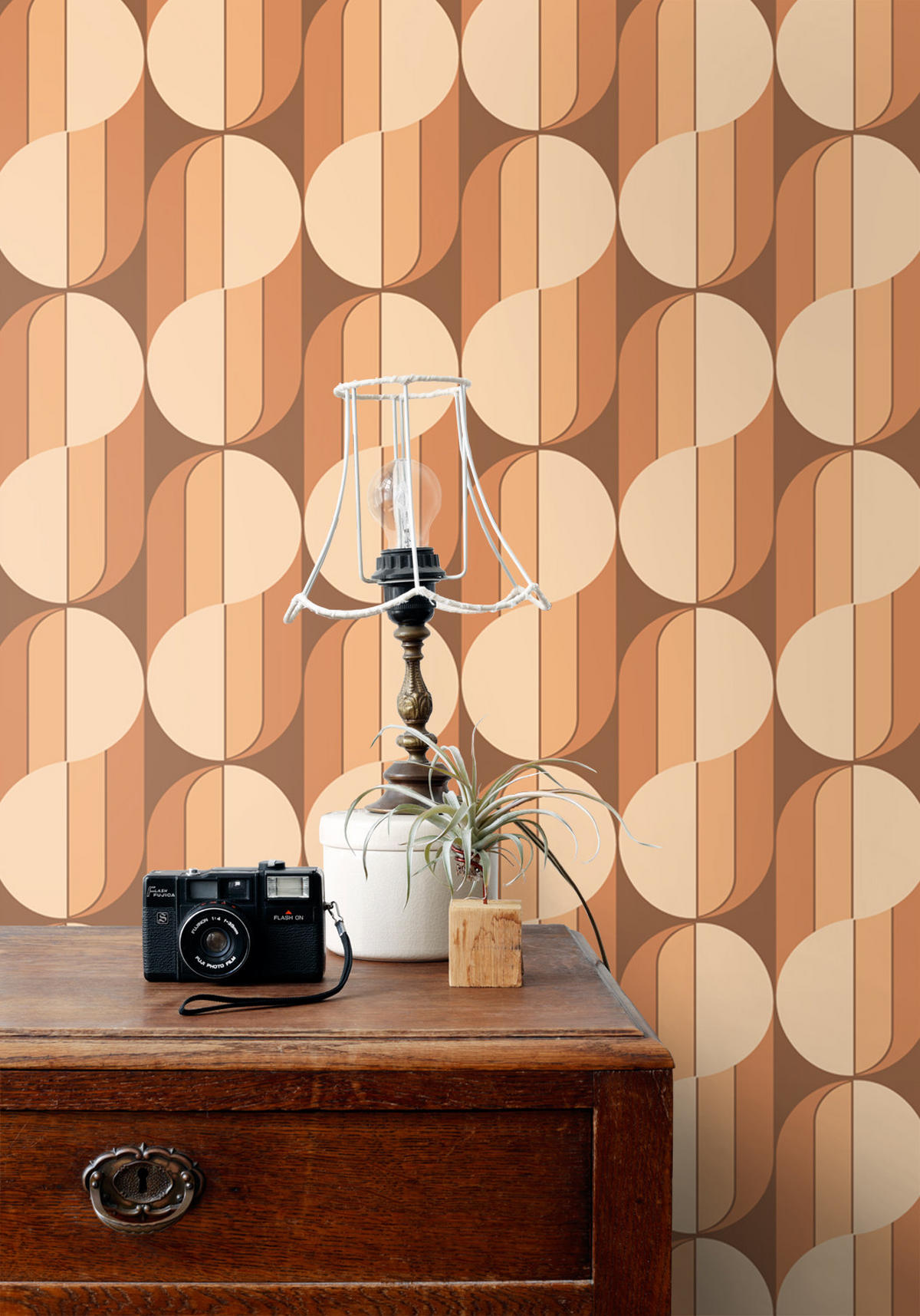 TAPETE Retro-Ornamente 50 x 900 cm - Terracotta, Papier (50/900cm) - ESTAhome