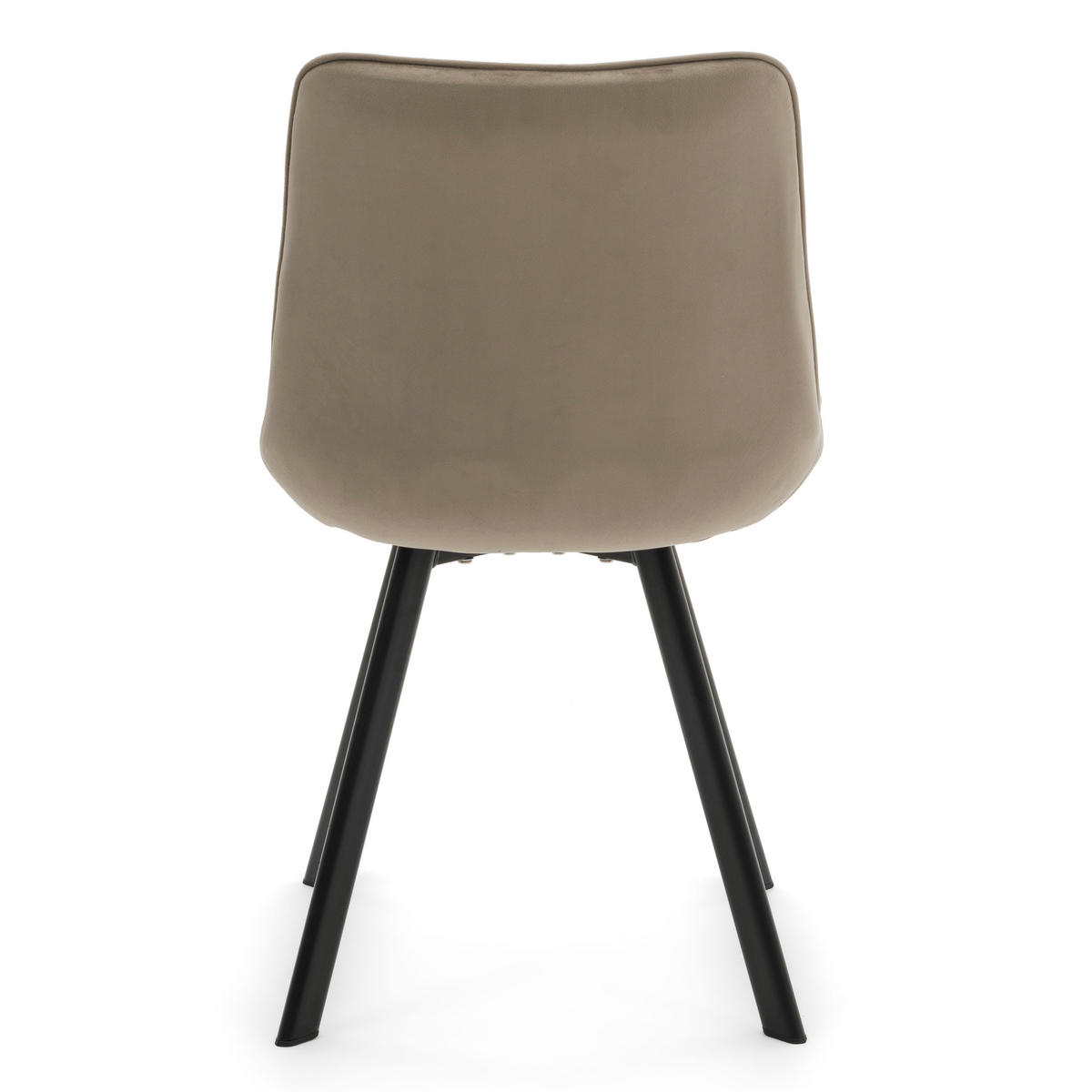 STUHL TORI gepolsterter mit Steppung - dunkelbeige - Samt Velour - Schwarz/Braun, Textil/Metall (53/86/60cm) - NEW HOME