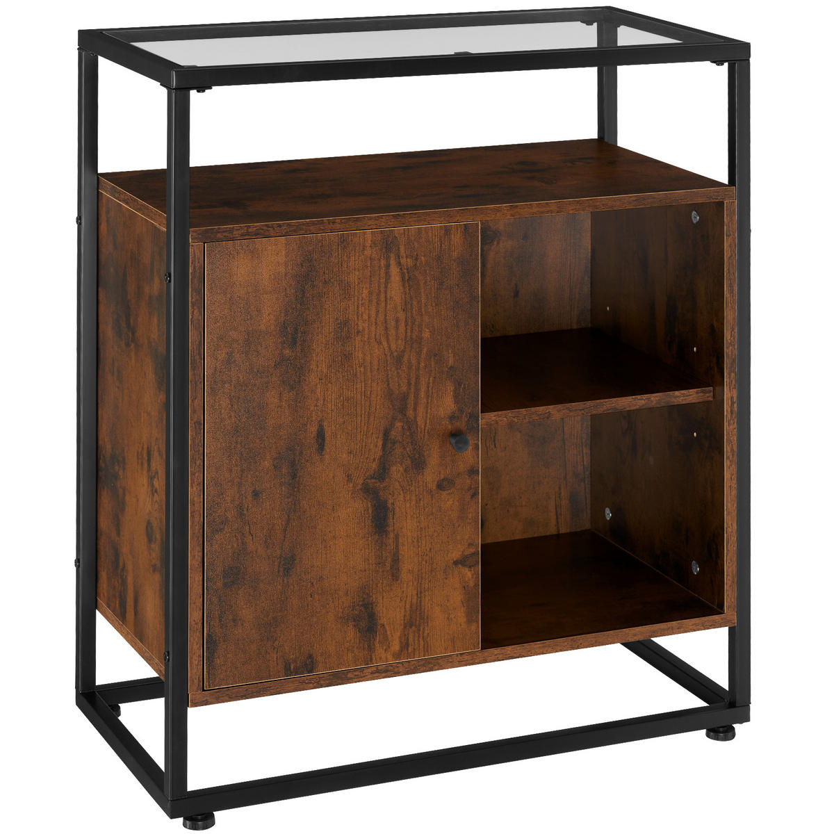 KOMMODE Conventry,70 x 38 x 80,5 cm,Industrial Holz dunkel, rustikal - Rostfarben, Holzwerkstoff (70/38/80.5cm) - tectake