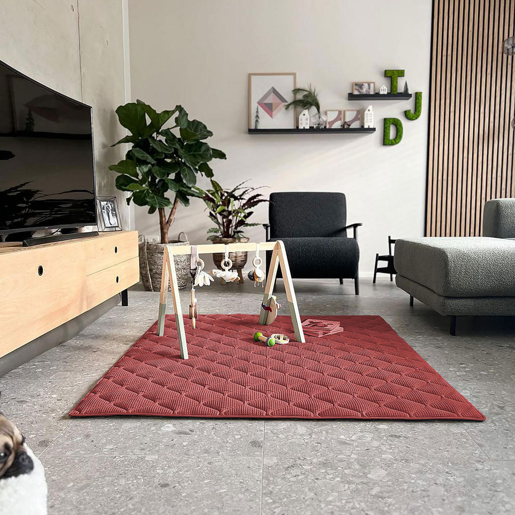 Thumbnail - Sanosoft Krabbeldecke, Rot, Textil, Quadratisch, 120x120 cm, Oeko-Tex® Standard 100, Hergestellt in Deutschland, Schlafe...