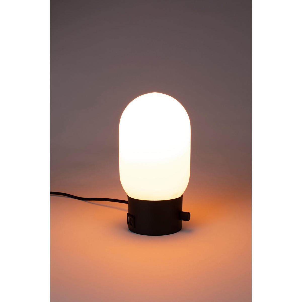 TISCHLAMPE Urban Charger Schwarz - Schwarz, Glas (12.5/12.5/24.5cm) - Zuiver