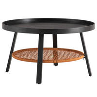 COUCHTISCH - Holzwerkstoff / Kunststoff / Metall - Eichefarben/Schwarz, Holzwerkstoff/Kunststoff (80/80/45cm) - home24