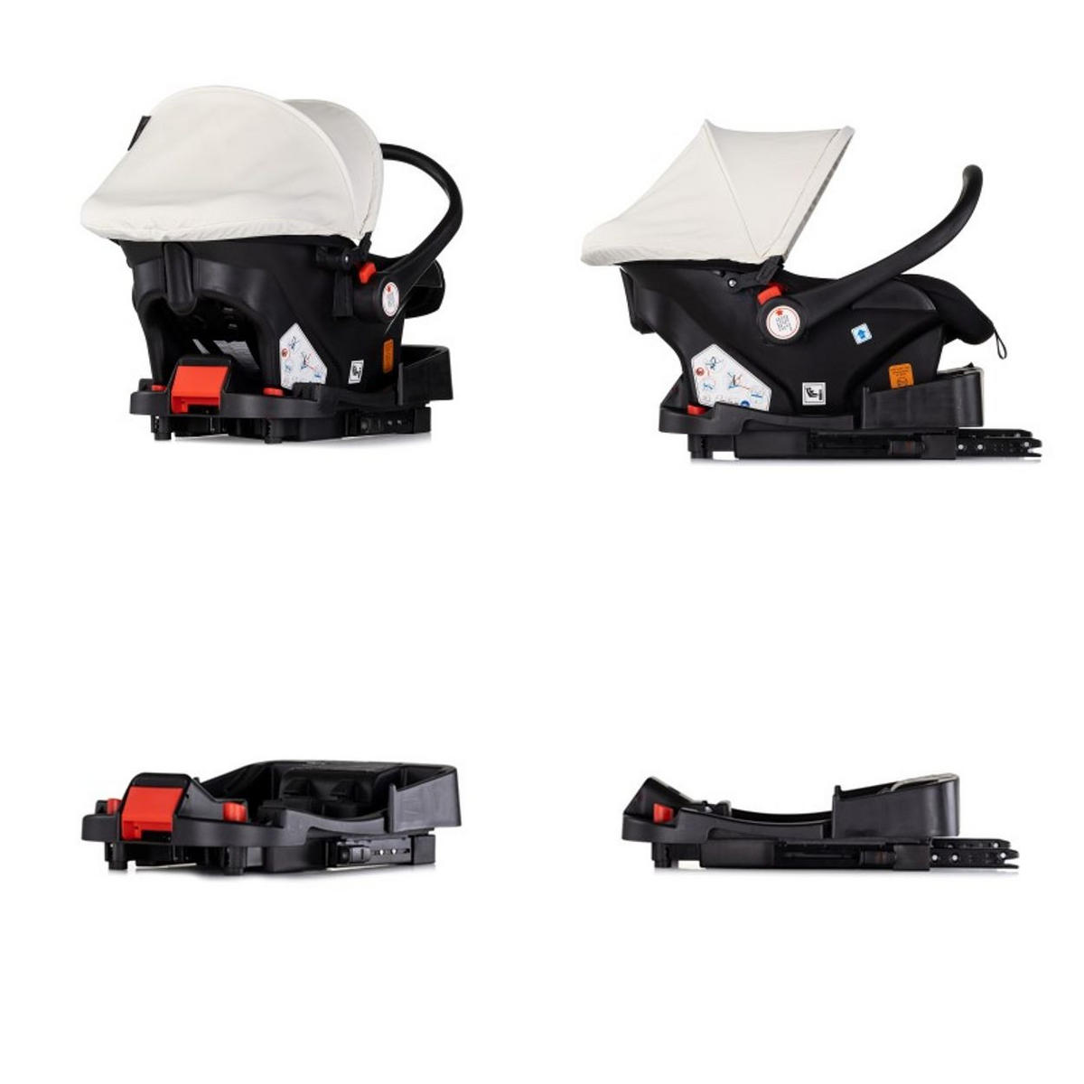 BABYSCHALE SET Vista weiß Station Vista i-Size (40-87cm) verstellbar - Weiß, Kunststoff (43/56/60cm) - Chipolino
