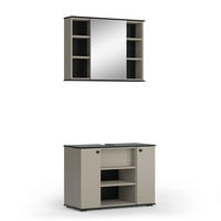 BADMÖBEL-SET Joli Greige 2 Teile - Greige/Schwarz, Holzwerkstoff (80/59/37cm) - Vicco