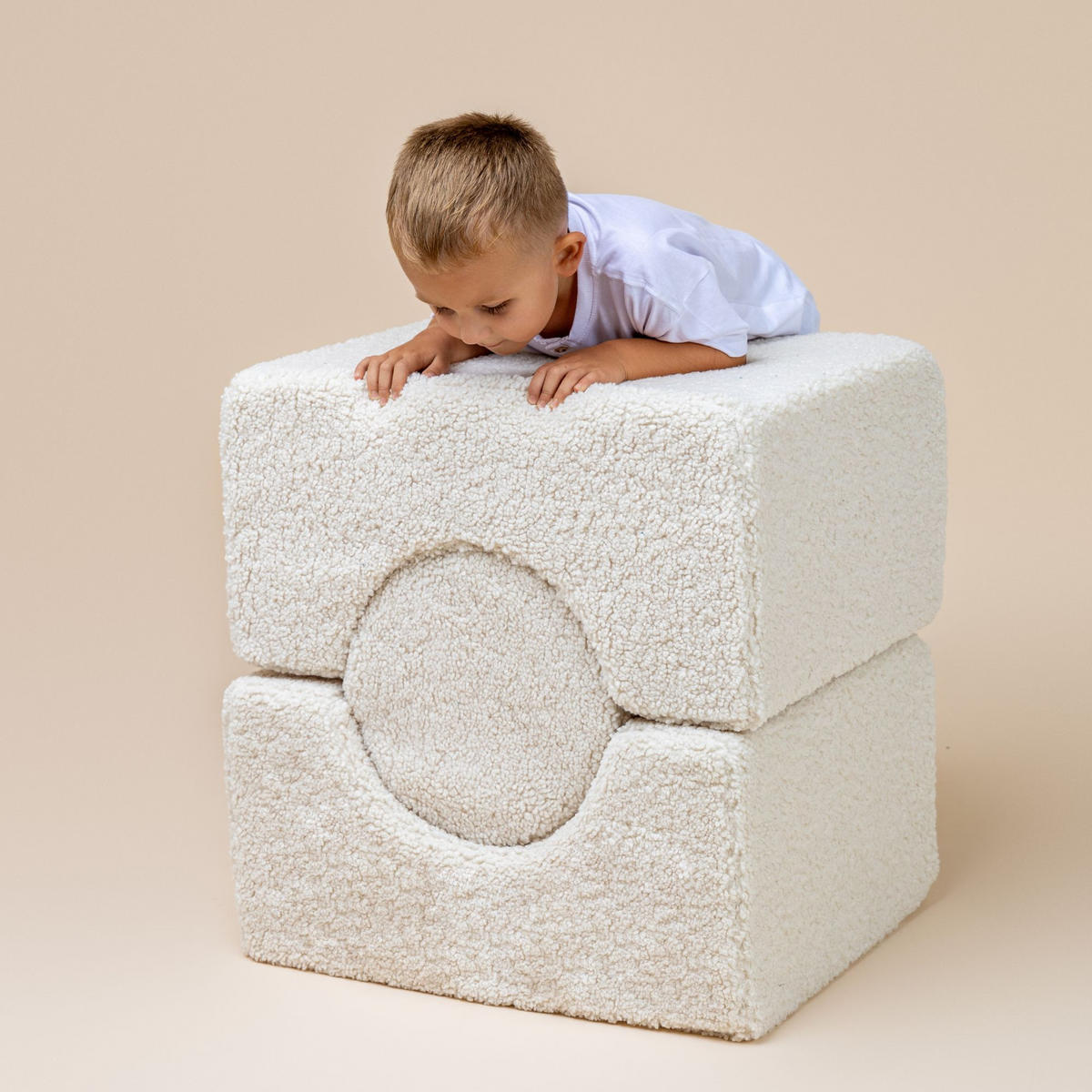 SCHAUMSTOFF-BAUSTEINE für Kinder, Shape, Bearly, Grau - Greige, Textil (45/30/169cm) - MeowBaby