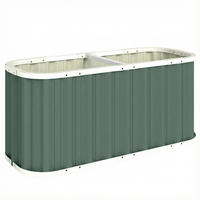 HOCHBEET Metall 136x53x61 cm Gartenbeet offen - Grün, Metall (136/61/53cm) - LEBENLANG