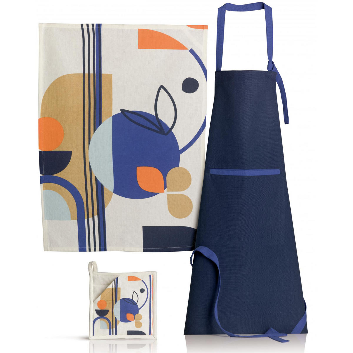 KÜCHENSCHÜRZE Titouan blau 72 x 85 cm - Blau, Textil (72/85cm) - Winkler