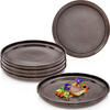 SPEISETELLER SET KAIRO GRAPHIT - 6 teilig aus Steingut - Braun, Keramik (35cm) - Sänger