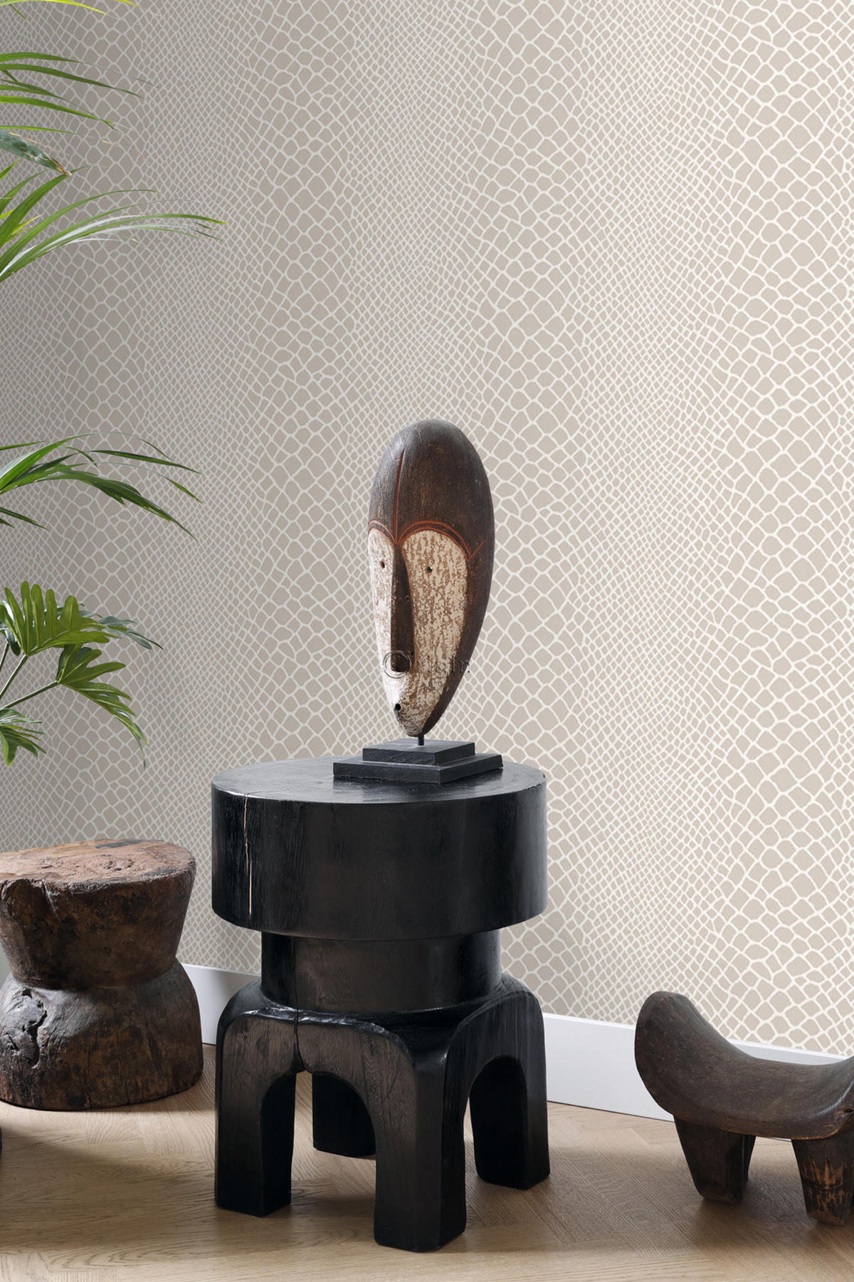 TAPETE Schlangenhaut-Motiv 53 cm x 10.05 m - Beige, Papier (53/1000cm) - Origin Wallcoverings
