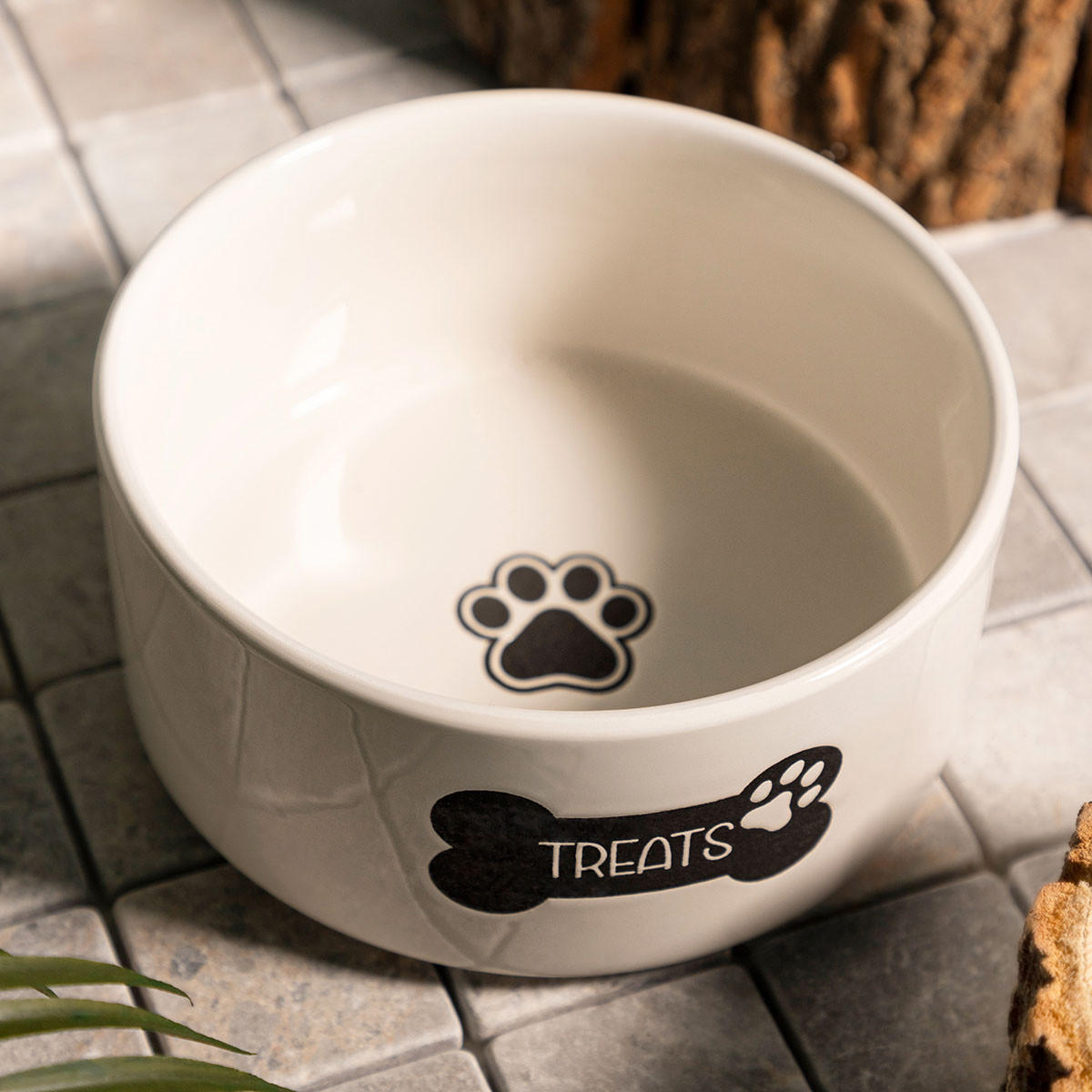 HUNDENAPF Treats 16/7 cm - Weiß, Keramik (16/16/7cm) - Homla