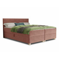 BOXBETT Fren - 140x200 - pink (Kronos 29, Velvet) - Pink/Beige, Holz/Holzwerkstoff (140/200cm) - Sofnet