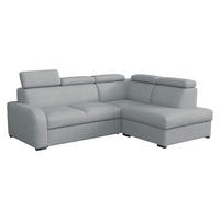 ECKSOFA Oslo 2rRLXp, Seite: Rechts 2R+R+LXP - Silberfarben/Hellgrau, Holz/Textil (250/200cm) - MIRJAN24