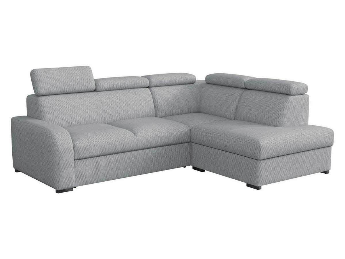 ECKSOFA Oslo 2rRLXp, Seite: Rechts 2R+R+LXP - Silberfarben/Hellgrau, Holz/Textil (250/200cm) - MIRJAN24