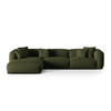 ECKSOFA modular links Martina aus strukturiertem Stoff grün 3 Sitzplätze - Grün, Textil (176/332cm) - Micadoni