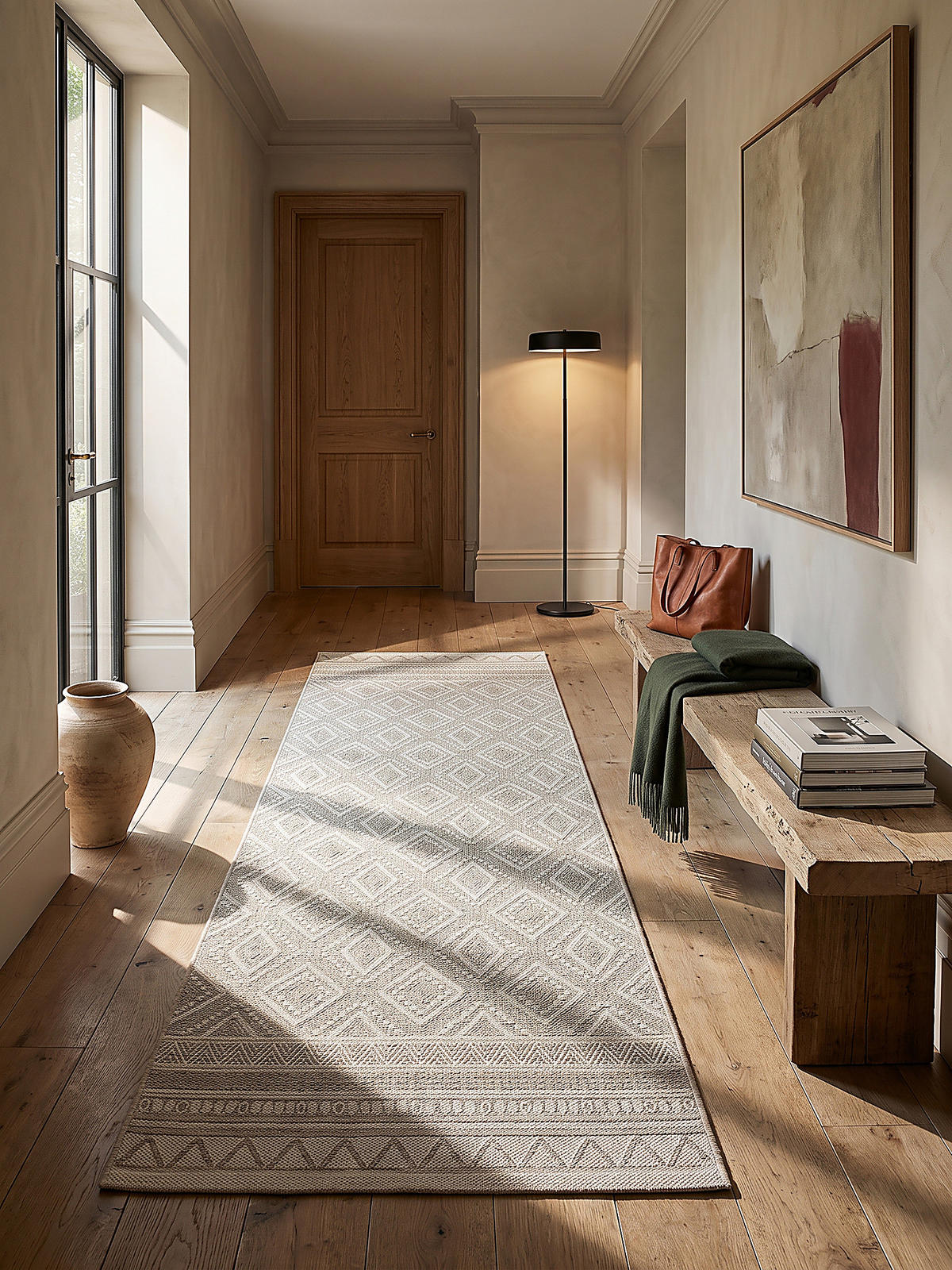 LÄUFER ESERA Ethno-Rauten Polypropylen Beige 67 x 180 cm - Beige, Textil (67/180cm) - KADIMA DESIGN