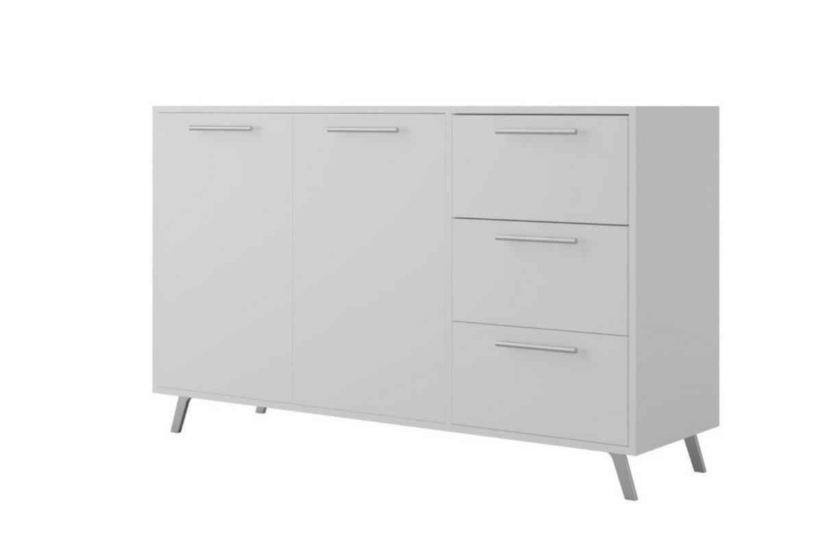 Deine Möbel 24 Kommode Weiß 140x86x41 cm