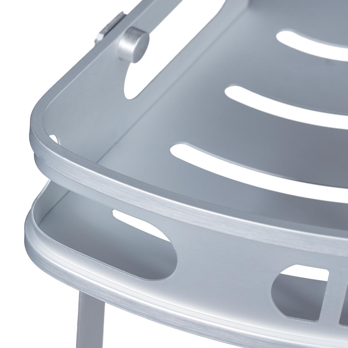 BADECKREGAL - Silberfarben, Metall (30/39/23cm) - Relaxdays