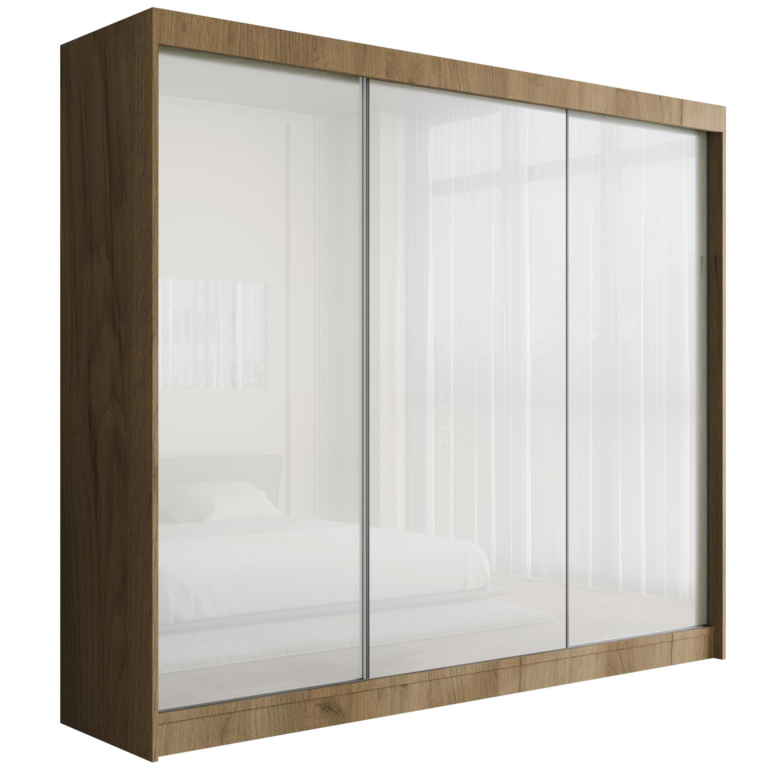 KLEIDERSCHRANK PEKA - 250 cm - Eichefarben|Weiß - Eichefarben/Weiß, Holzwerkstoff (250/215/61cm) - ALTDECOR