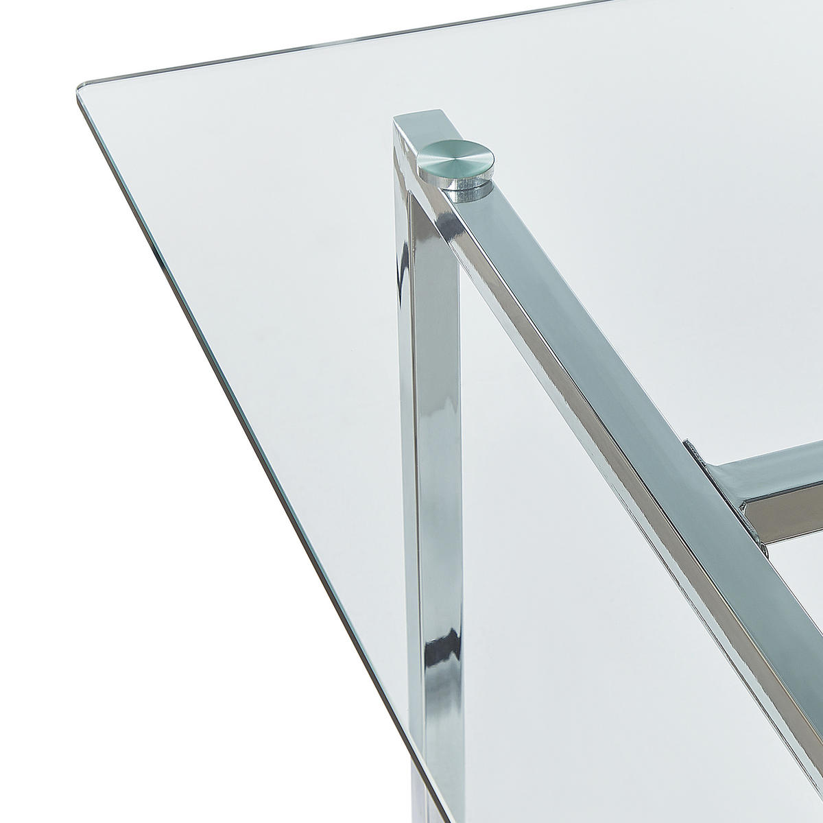 ESSTISCH 160/90/75 cm Silberfarben Rechteckig Envia - Silberfarben, Glas (160/90/75cm) - Beliani