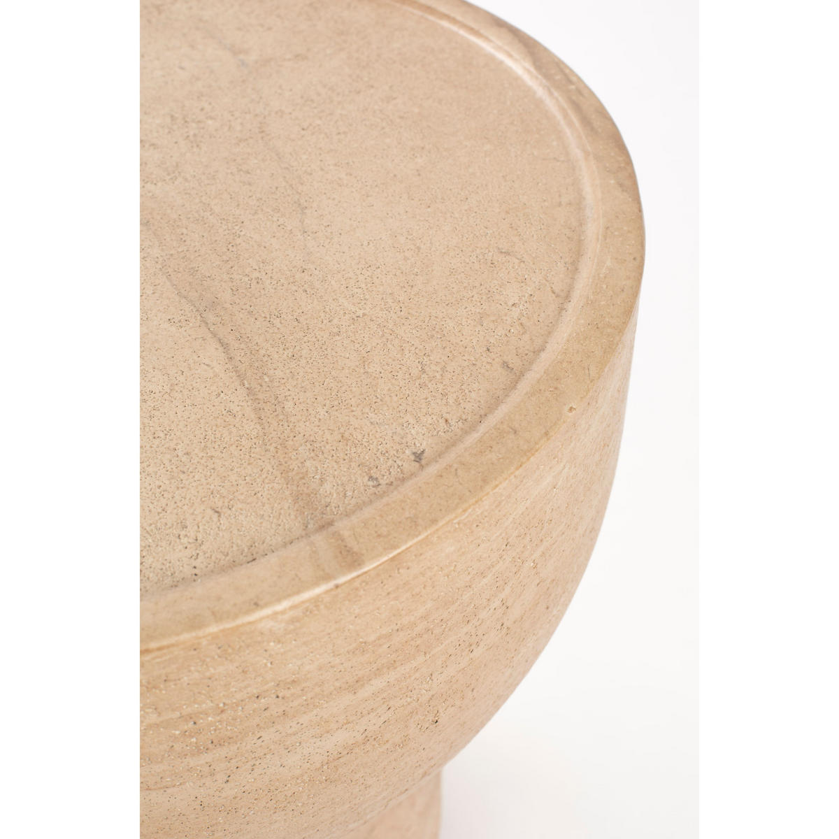 BEISTELLTISCH Noble Pill Oval 50x42 cm Beige - Beige, Stein (50/42/46cm) - Zuiver