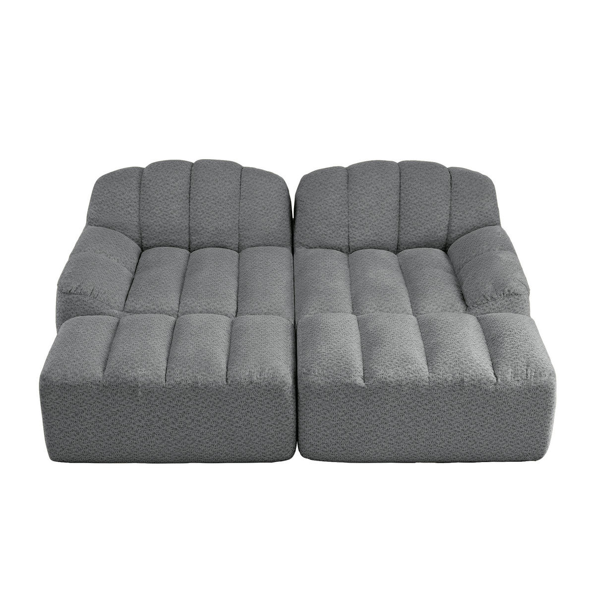 2-SITZER-SOFA DE-34312 mit 2 Ottomans Grau - Grau, Textil (165/79/210cm) - ComfortXL