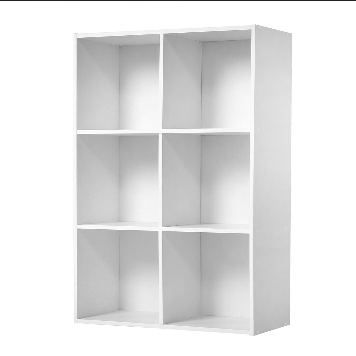 REGAL mit 6 Fächern - H91,5 x L61,5 cm - Weiß, Holzwerkstoff (29.5/91.5/61.5cm) - Calicosy