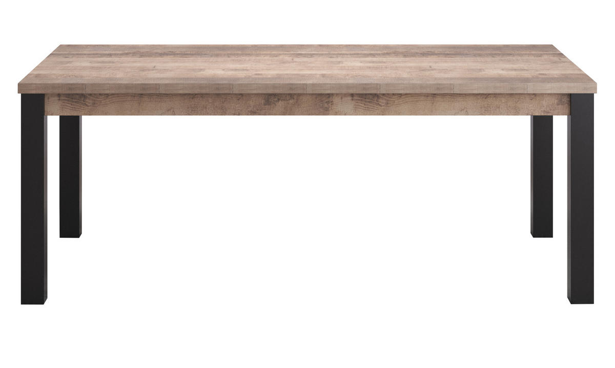 ESSTISCH Eiche Tabak, schwarz Küchentisch 200 x 90 cm - Eichefarben/Schwarz, Holzwerkstoff (100/200/77cm) - Top.Furn