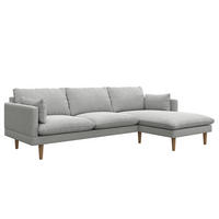 ECKSOFA - Buchefarben/Hellgrau, Holz/Buchenholz (242/150cm) - home24